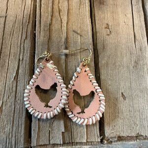 Little Faux Leather Earrings NWOT